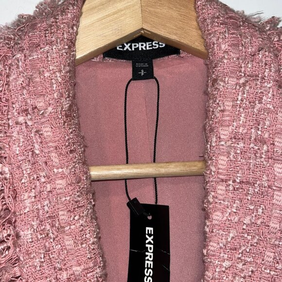NWT Express Pink Tweed Blazer Jacket Size Small S Womens - Picture 5 of 10